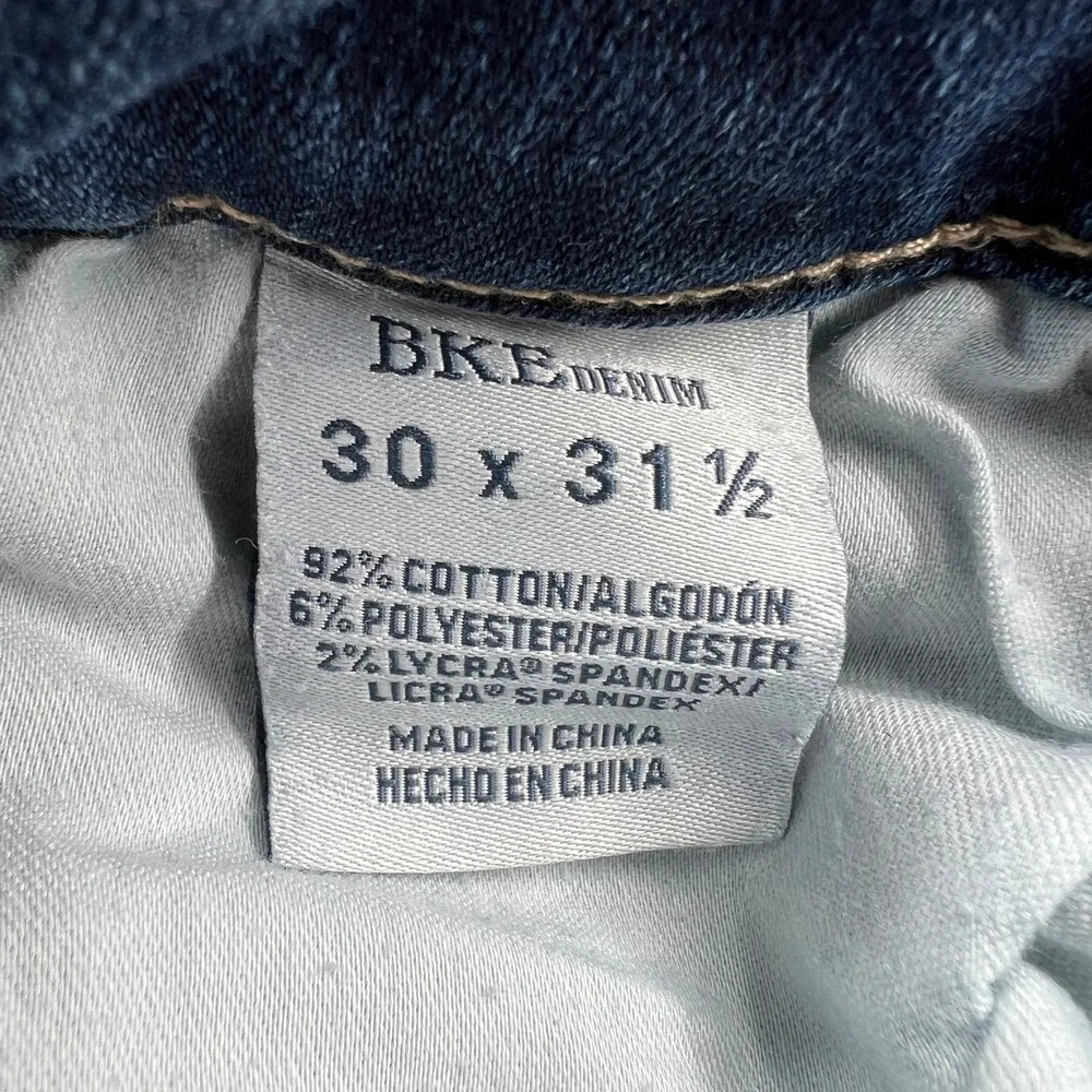 BKE Stella Mid Rise Slim Fit Tailored Bootcut Jeans Blue Womens 30x31.5 Cowgirl